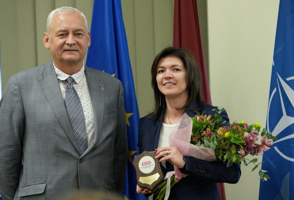 LU CFI platformas "Materize" Pārdošanas direktore Olga Bogdanova un LZA ārlietu sekretārs, akadēmiķis Modris Greitāns