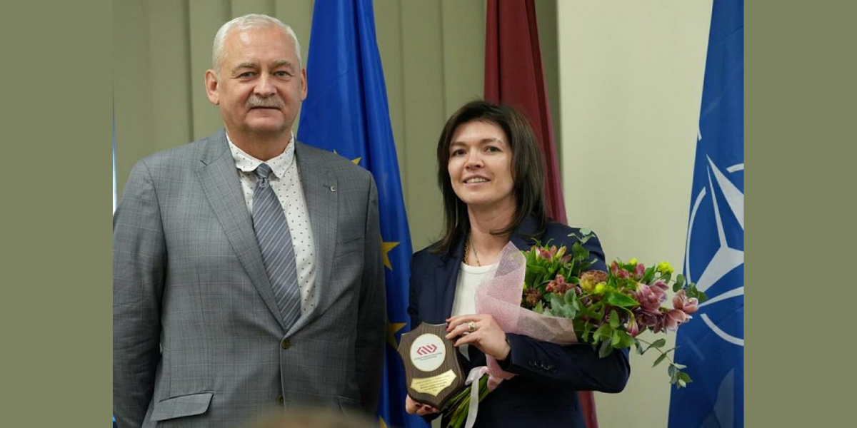 Modris Greitāns, academician and foreign affairs secretary of LAS and Olga Bogdanova, sales director of ISPP UL platform Materize